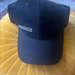 Chipotle Hat Cap Strap Back‎ Black Logo Adjustable Restaurant Employee Crew
